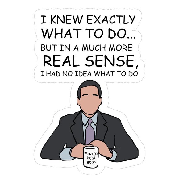 I knew exactly what to do but in a much more real sense sticker - Picture 1 of 1